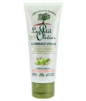Le Petit Olivier Gommage Visage Poudre Naturelle de Noyaux d'Olive 75 ml