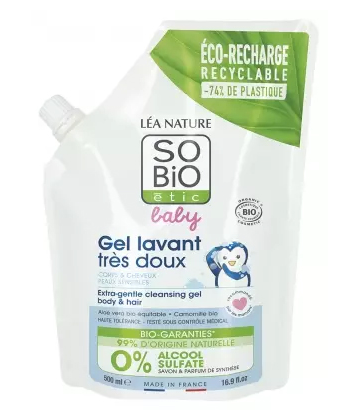 Léa Nature SO BIO étic Baby Gel Lavant Tres Doux Éco-Recharge Bio 500 ml
