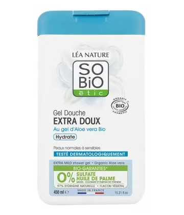 Léa Nature SO BIO étic Gel Douche Extra Doux Gel d'Aloe Vera Bio 450 ml