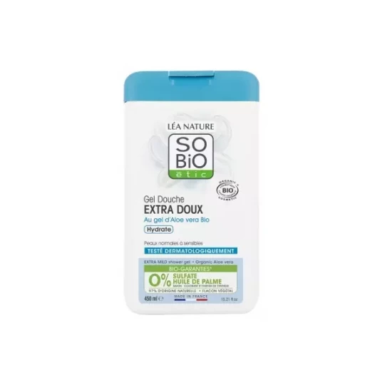 Léa Nature SO BIO étic Gel Douche Extra Doux Gel d'Aloe Vera Bio 450 ml