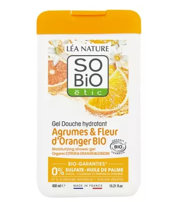 Léa Nature SO BIO étic Gel Douche Hydratant Agrumes & Fleur d'Oranger Bio 450 ml