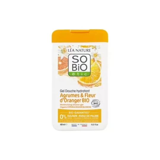 Léa Nature SO BIO étic Gel Douche Hydratant Agrumes & Fleur d'Oranger Bio 450 ml