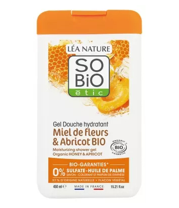 Léa Nature SO BIO étic Gel Douche Hydratant Miel de Fleurs et Abricot Bio 450 ml