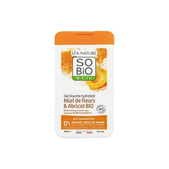 Léa Nature SO BIO étic Gel Douche Hydratant Miel de Fleurs et Abricot Bio 450 ml