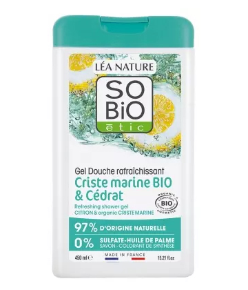 Léa Nature SO BIO étic Gel Douche Rafraichissant Criste Marine & Cédrat Bio 450 ml