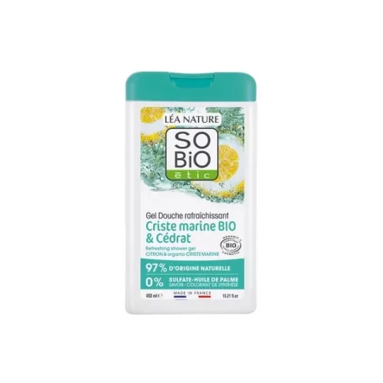 Léa Nature SO BIO étic Gel Douche Rafraichissant Criste Marine & Cédrat Bio 450 ml