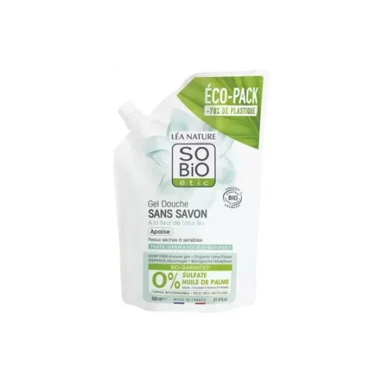 Léa Nature SO BIO étic Gel Douche Sans Savon Éco-Recharge Bio 650 ml