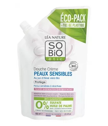 Léa Nature SO BIO étic Douche Crème Peaux Sensibles Éco-Recharge Bio 650 ml