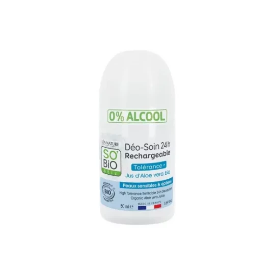 Léa Nature SO BIO étic Déo-Soin 24h Rechargeable Jus d'Aloe Vera Roll'On Bio 50 ml