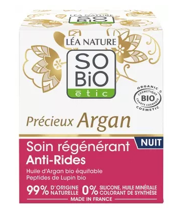 Léa Nature SO BIO étic Précieux Argan Soin Régénérant Anti-Rides Nuit Bio 50 ml