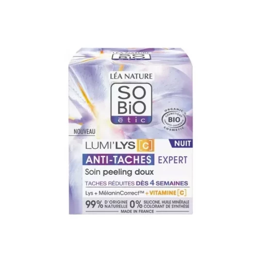 Léa Nature SO BIO étic Lumi-Lys [C] Soin Peeling Doux Anti-Taches Expert Nuit Bio 50 ml