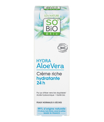 Léa Nature SO BIO étic Hydra Aloe Vera Crème Riche Hydratante 24h Bio 50 ml