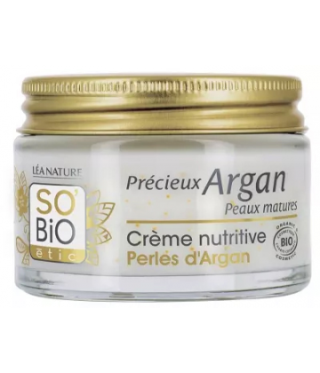 Léa Nature SO BIO étic Précieux Argan Crème Nutritive Perles d'Argan Peaux Matures Bio 50 ml