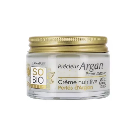 Léa Nature SO BIO étic Précieux Argan Crème Nutritive Perles d'Argan Peaux Matures Bio 50 ml