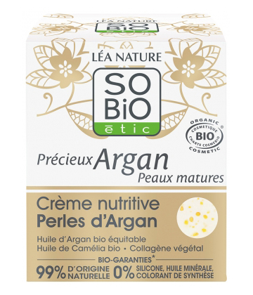 Léa Nature SO BIO étic Précieux Argan Crème Nutritive Perles d'Argan Peaux Matures Bio 50 ml