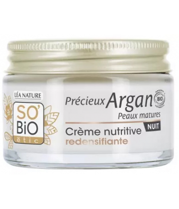 Léa Nature SO BIO étic Précieux Argan Crème Nutritive Redensifiante Nuit Peaux Matures Bio 50 ml