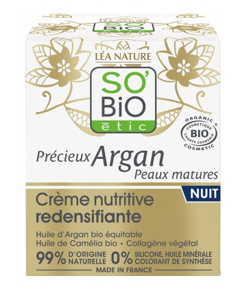 Léa Nature SO BIO étic Précieux Argan Crème Nutritive Redensifiante Nuit Peaux Matures Bio 50 ml
