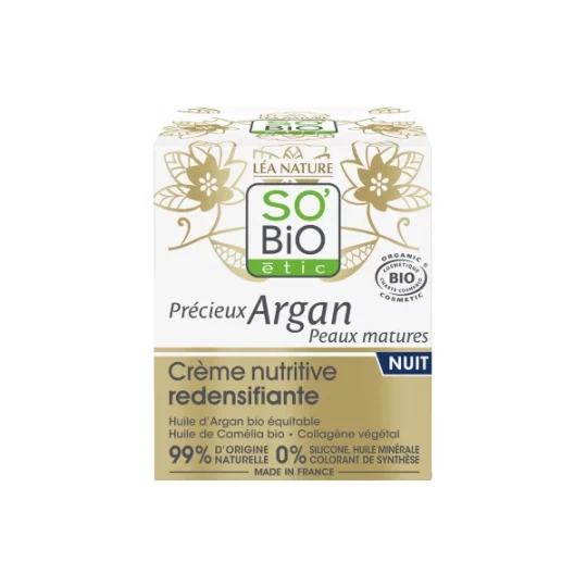 Léa Nature SO BIO étic Précieux Argan Crème Nutritive Redensifiante Nuit Peaux Matures Bio 50 ml - image 3