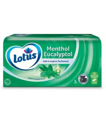 Lotus Menthol Eucalyptol Boite de Mouchoirs x 72