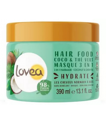 Lovea Hair Food Masque 3 en 1 Coco & Thé Vert 390 ml