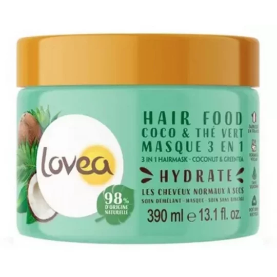 Lovea Hair Food Masque 3 en 1 Coco & Thé Vert 390 ml