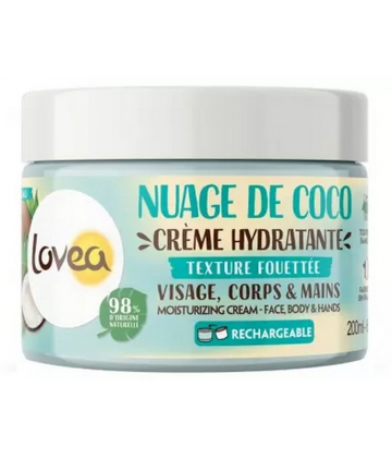 Lovea Crème Hydratante Visage Corps & Mains Nuage de Coco 200 ml