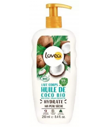 Lovea Lait Corps Huile de Coco Bio 250 ml