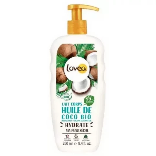 Lovea Lait Corps Huile de Coco Bio 250 ml