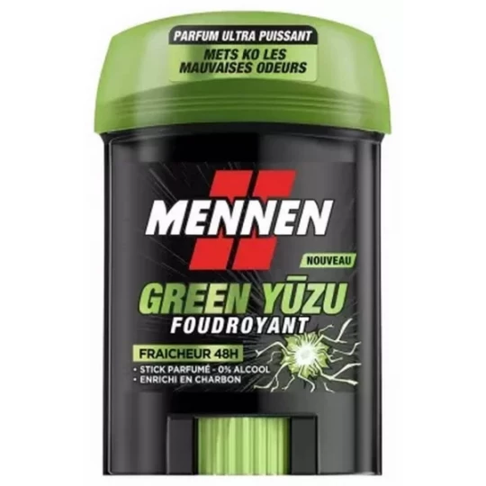 Mennen Déodorant Green Yuzu Fraîcheur 48h Stick Large 60 ml