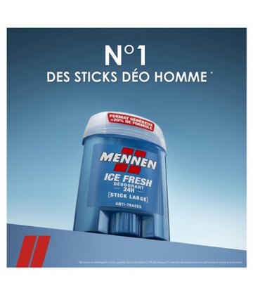 Mennen Déodorant Ice Fresh 24h Stick Large 60 ml