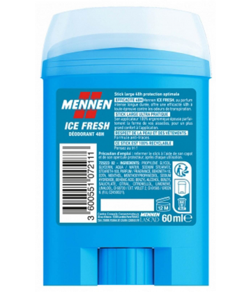 Mennen Déodorant Ice Fresh 24h Stick Large 60 ml