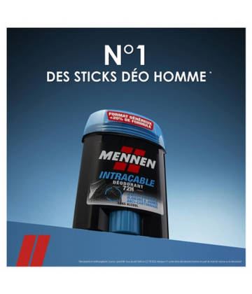 Mennen Déodorant Intraçable 72h Stick large 60 ml