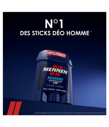 Mennen Déodorant Marine 24h Stick Large 60 ml