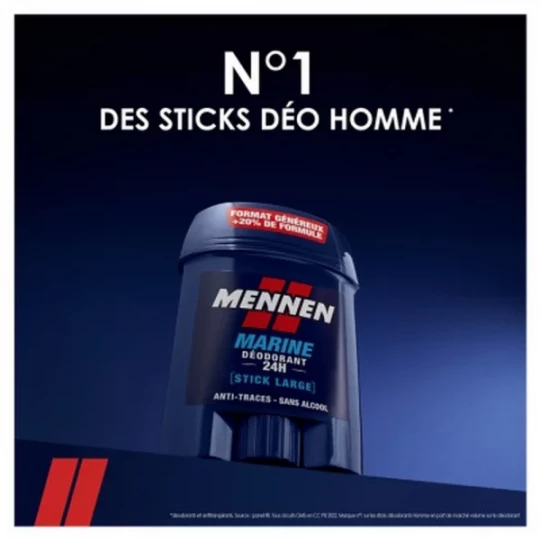 Mennen Déodorant Marine 24h Stick Large 60 ml - image 2