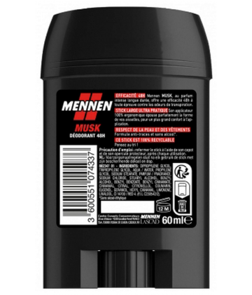 Mennen Déodorant Musk 48h Stick Large 60 ml