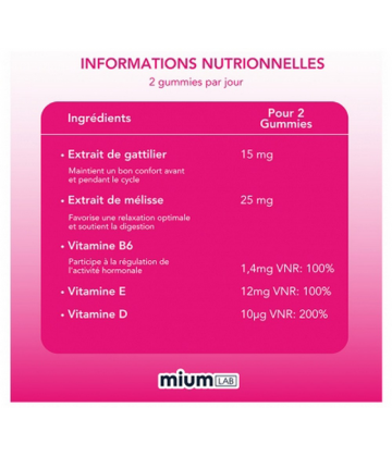 Mium Lab Confort Menstruel Sans Sucres Gummies x 42