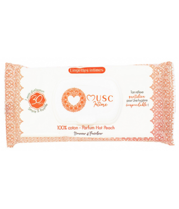 Musc Intime Lingettes Intimes Hot Peach Lingettes x 30