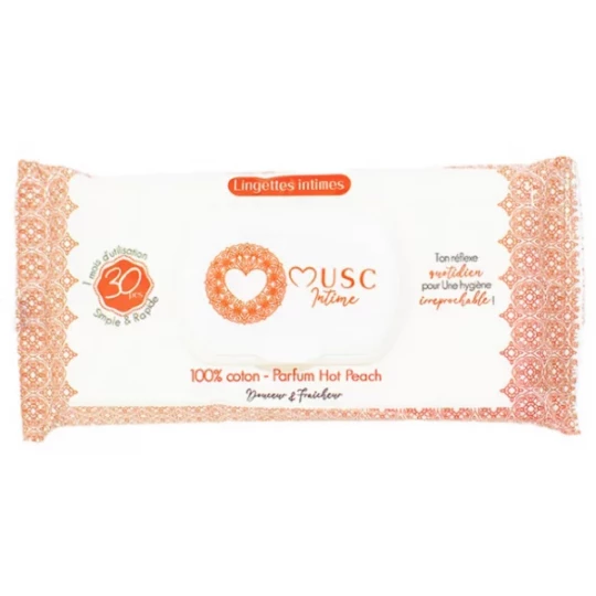 Musc Intime Lingettes Intimes Hot Peach Lingettes x 30