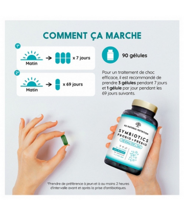 N2 Natural Nutrition SymBiotics 150 ProBiotiques PréBiotiques et Zinc Capsules x 60