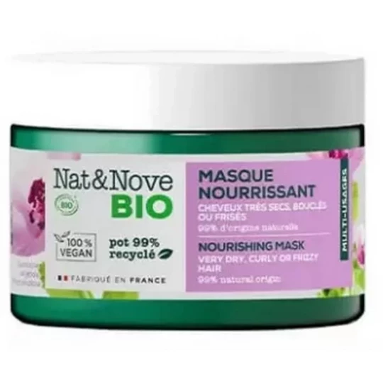 Nat&Nove Bio NAT&NOVE Bio Masque nourrissant Certifié Bio Cheveux Très Secs Bouclés ou Frisés 300 ml