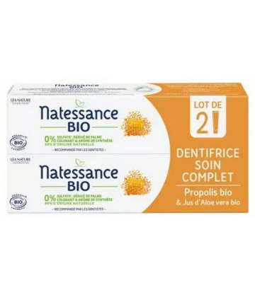 Natessance Dentifrice Soin Complet Propolis Bio 75 ml x 2