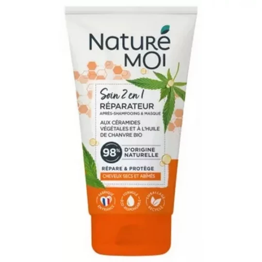 Naturé Moi Soin 2 en 1 Réparateur Après-Shampoing et Masque à l'Huile de Chanvre 150 ml