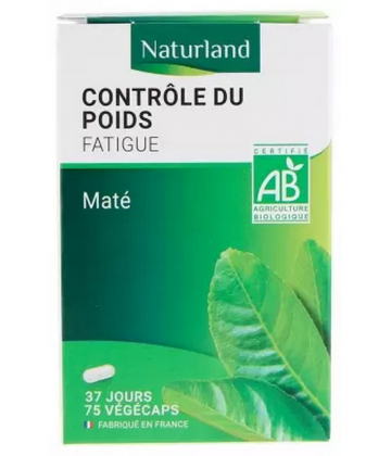 Naturland Maté Controle du Poids Bio Végécaps x 75