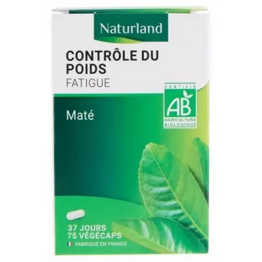Naturland Maté Controle du Poids Bio Végécaps x 75