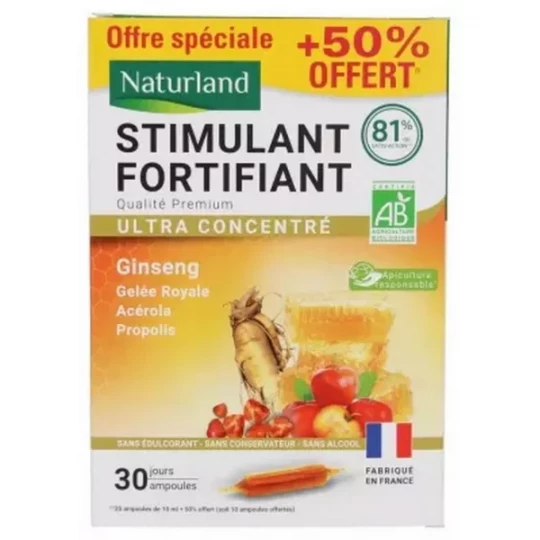Naturland Stimulant Fortifiant Bio Ampoules x 20 + 10 Offertes