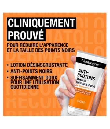 Neutrogena Anti-Boutons 2-en-1 Nettoyant et Masque 150 ml