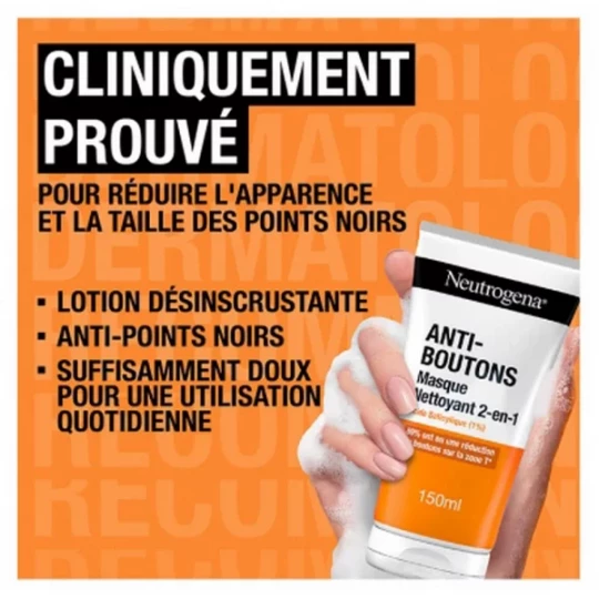 Neutrogena Anti-Boutons 2-en-1 Nettoyant et Masque 150 ml - image 2