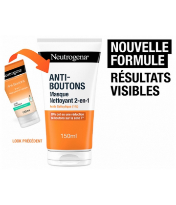 Neutrogena Anti-Boutons 2-en-1 Nettoyant et Masque 150 ml