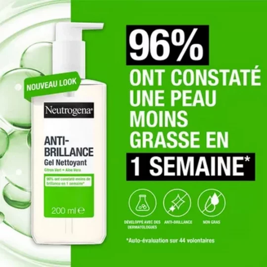Neutrogena Anti-Brillance Citron Vert Gel Nettoyant 200 ml - image 2