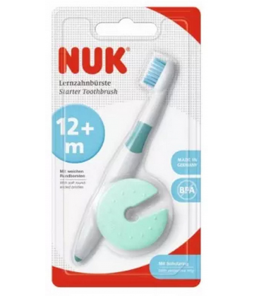 NUK Brosse à Dents Educative 12 mois et plus + 1 bague de sécurité